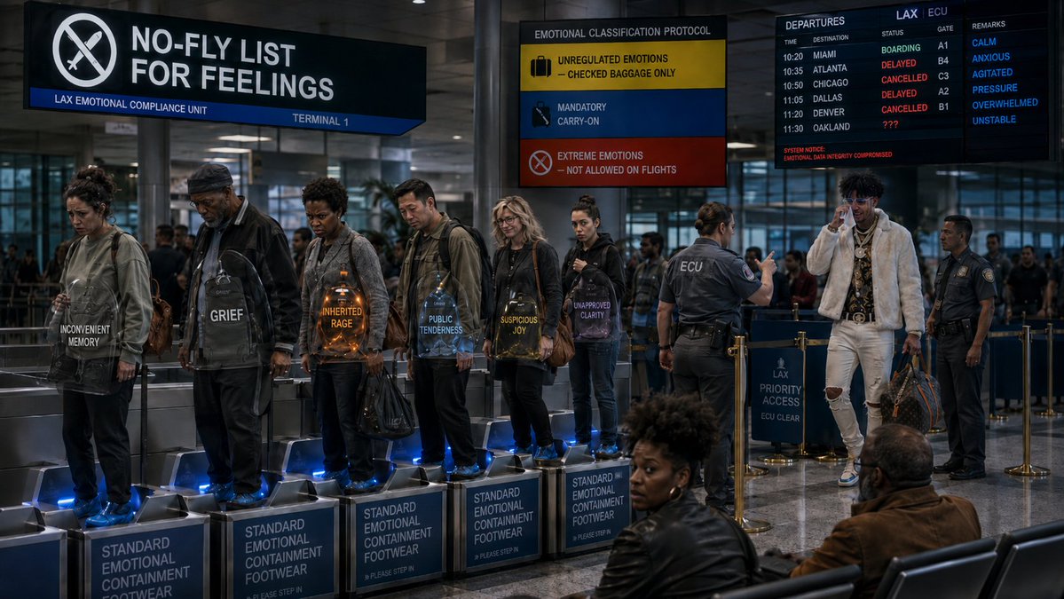 SafRoMusic's tweet photo. S1E3 The No-Fly List for Feelings

If Extreme Emotions are not allowed on flights, why do rich people keep landing with them?

https://t.co/6lyecSpBdD https://t.co/AZHj31kMB0