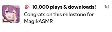 magiksora's tweet photo. Thank you all so much for 10k plays and downloads on spotify 💜 https://t.co/uO6R4hNp0R