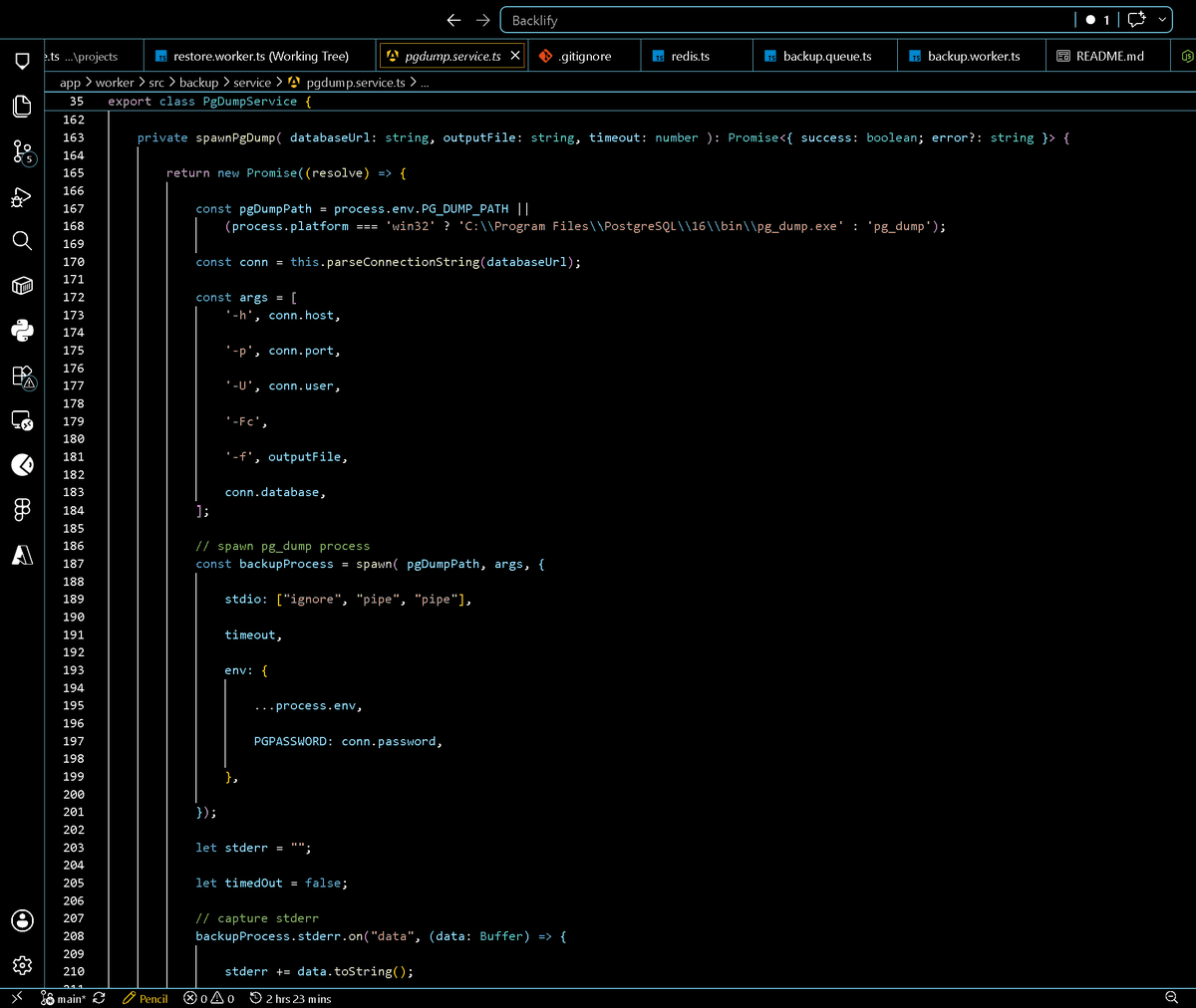dev_galaxia's tweet photo. Day 3 of building Backlify.

Today I learned why child_process.spawn() is a better choice than exec() for long-running PostgreSQL backups.

exec() buffers the entire output in memory before returning.

spawn() streams the process output as it runs, making it a much better fit for tools like pg_dump, where backups can become large.

Small implementation detail, but an important one.

Building in public.

#buildinpublic #backend #nodejs #postgresql