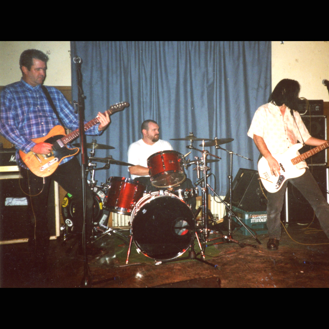 blood_saddle's tweet photo. Blood on the Saddle playing live in Europe (Probably Germany) with Kevin Keller on bass in 2001 or 2002. https://t.co/XlOTqO7tCN