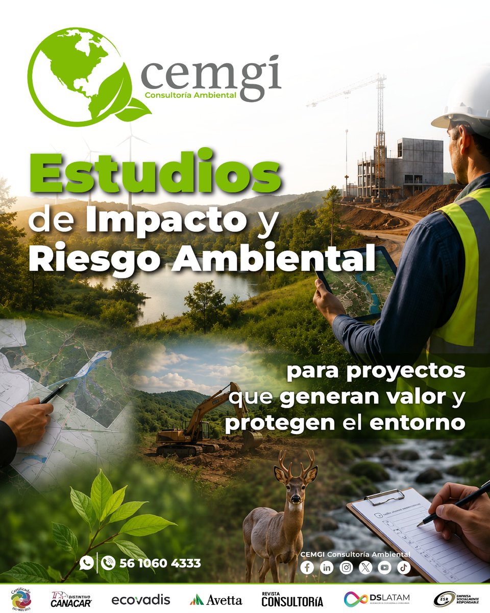 CEMGI_'s tweet photo. 🌿 Estudios de Impacto y Riesgo Ambiental para proyectos sostenibles.

En CEMGI ayudamos a reducir riesgos y asegurar cumplimiento normativo.

✔️ MIA.
✔️ Cambio de uso de suelo.
✔️ Informes preventivos.
✔️ Estudios ambientales.
✔️ Flora y fauna.

📩 Contáctanos.

#CEMGI https://t.co/M17wTaj27n