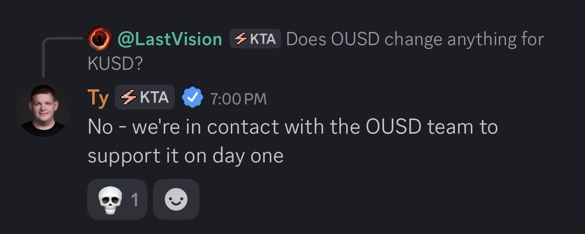 Brown_Thunder76's tweet photo. Well… that didn’t take long.

Earlier today, everyone was debating whether Open USD changed anything for Keeta.

Ty’s response:

“No. We’re in contact with the OUSD team to support it on day one.”

That immediately caught my attention.

Open USD launched with more than 140 companies across payments, banking, fintech, crypto, merchants, and enterprise software. It’s one of the largest coordinated stablecoin initiatives we’ve seen.

To me, this reinforces Keeta’s vision.

Keeta isn’t trying to build the only stablecoin. It’s building infrastructure capable of supporting many different digital assets and payment networks.

If Open USD gains significant adoption, supporting it from day one could position Keeta as one of the networks participants can choose when moving and settling Open USD. We obviously don’t know how many will, but simply being part of that conversation this early is encouraging.

The way I look at it, every major stablecoin, tokenized asset, or digital payment network that Keeta supports expands the universe of potential transaction flows across the network.

That’s why interoperability is such a big deal.

The future isn’t likely to be one stablecoin replacing everything else.

It’s many different assets moving across infrastructure that can connect them all. That’s exactly the direction Keeta has been building toward.
@KeetaNetwork $KTA @openstandard