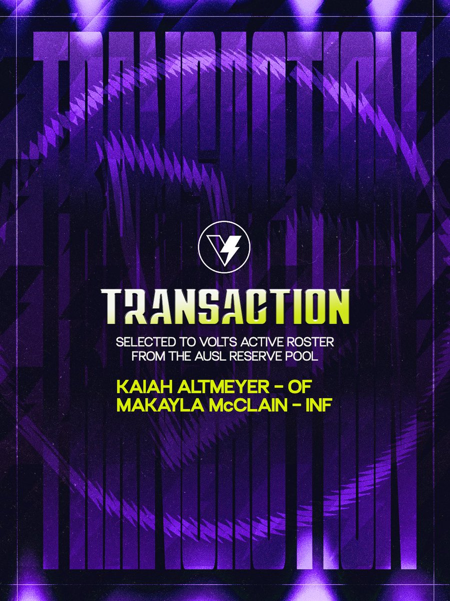 AUSL_Volts's tweet photo. ROSTER UPDATE

The Volts have selected OF Kaiah Altmeyer and INF Makayla McClain from the AUSL Reserve Pool https://t.co/Y20qfWvdMv