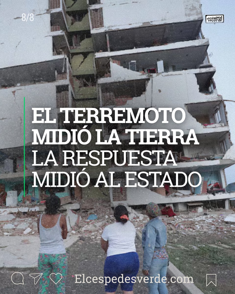 cespedesverde's tweet photo. El terremoto midió la fuerza de la tierra. La respuesta midió al Estado. Y lo que vimos fue abandono, improvisación y gente salvando gente. https://t.co/ARcGJvCIjS