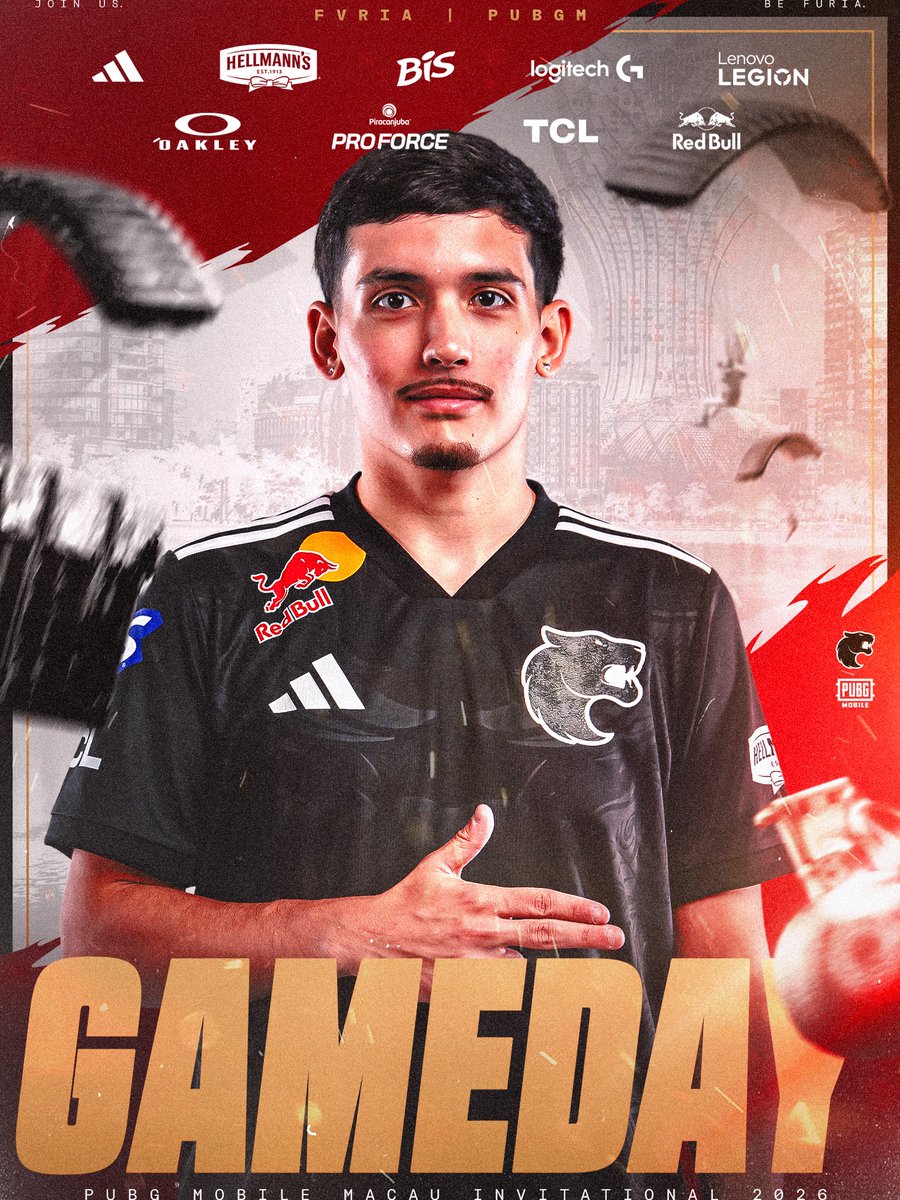 FURIA's tweet photo. Bom dia pra quem acordou cedo pra torcer nesse #DIADEFURIA 🐾

A #FURIAPUBGM disputa agora a fase de grupos da #PMMI e em busca do top 15 na tabela pra avançar pra final. 🐔

Bora pra torcida: 
🔴 PUBG Mobile Brasil https://t.co/IioClxBLj1