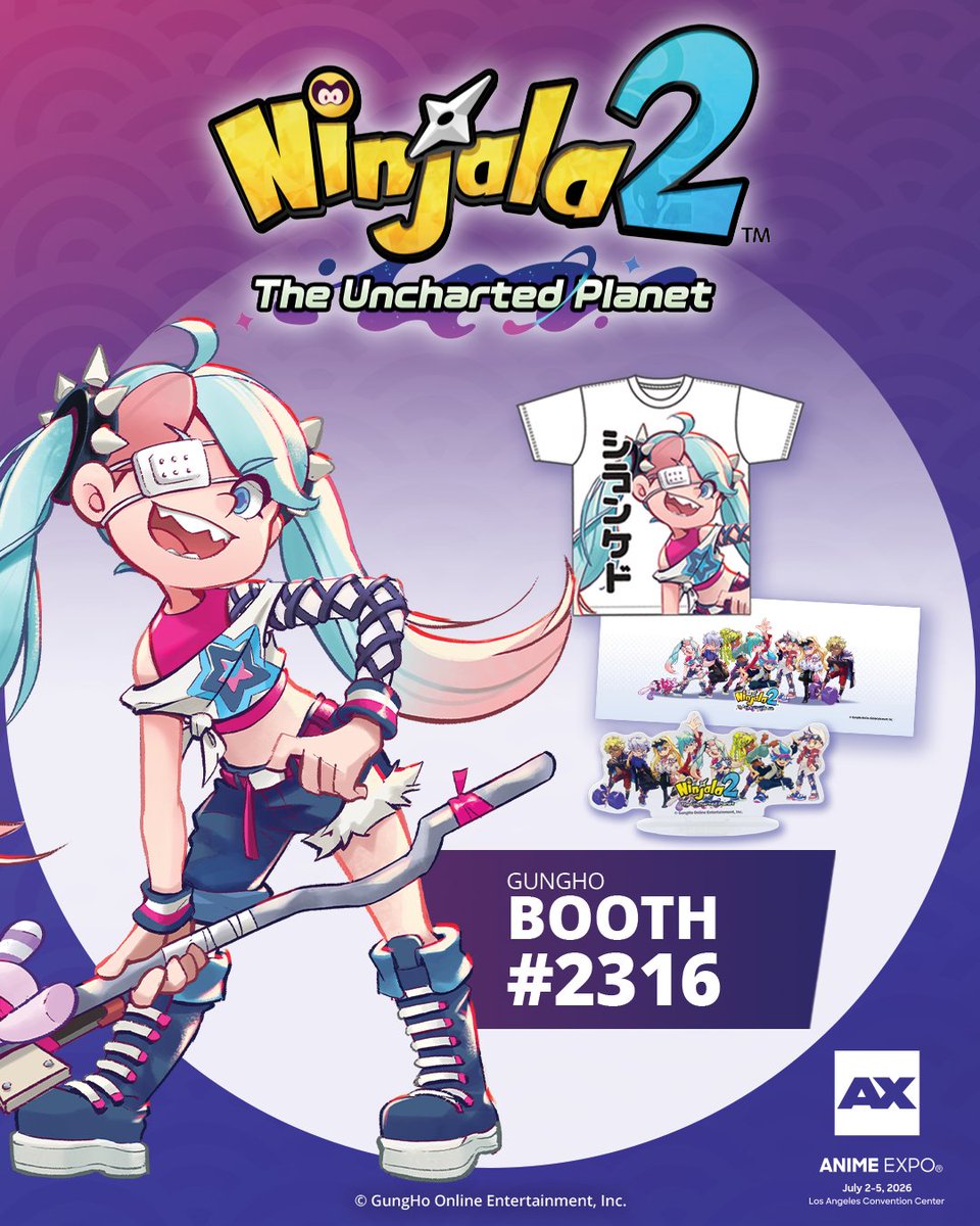 ニンジャラ2 未知なる惑星』のグッズが Anime Expo にて販売されます