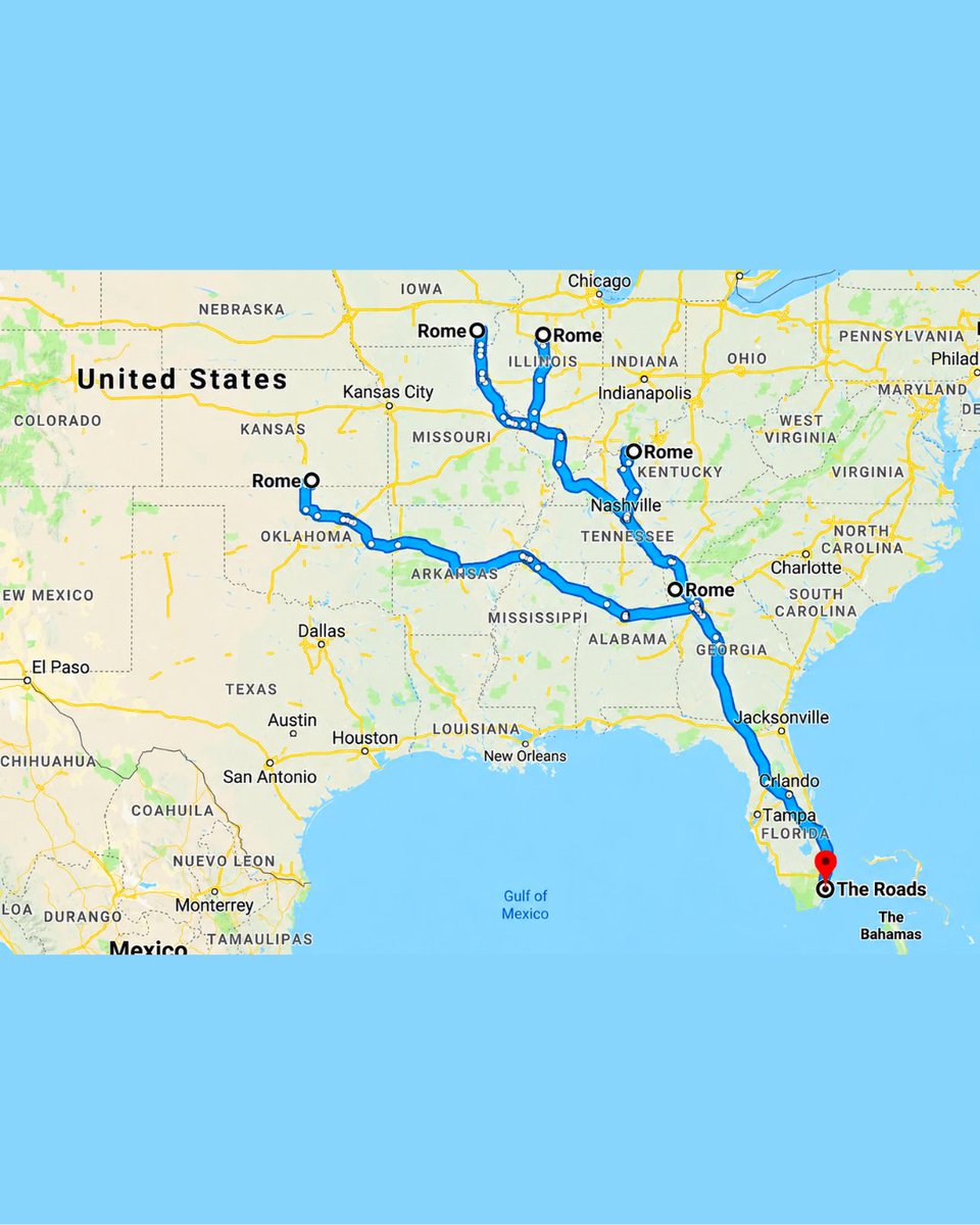 TerribleMaps's tweet photo. All Romes lead to Roads https://t.co/17jiuwOnNm