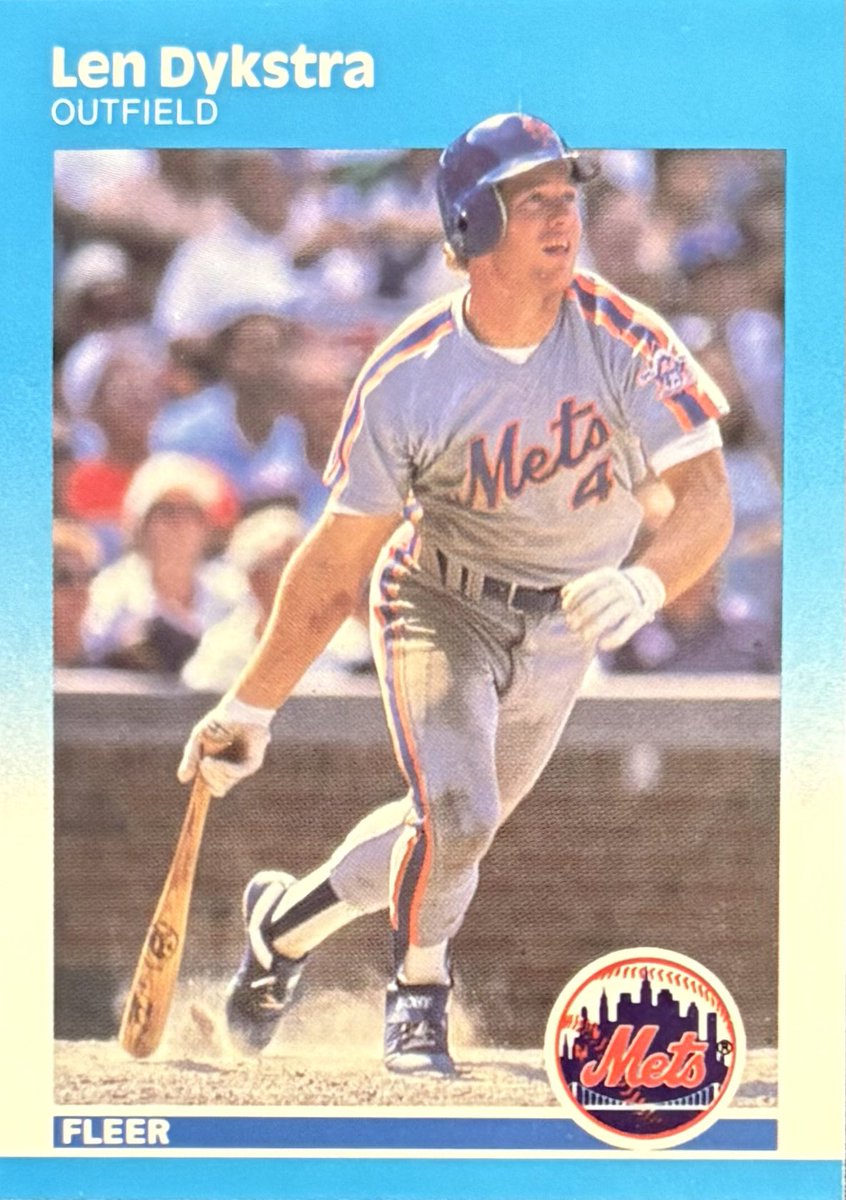 DolansBBallLife's tweet photo. LEN DYKSTRA—1987 Fleer 💙🧡 #LenDykstra #Mets #LGM #Nails #Fleer @Mets https://t.co/44kyKLZEGS