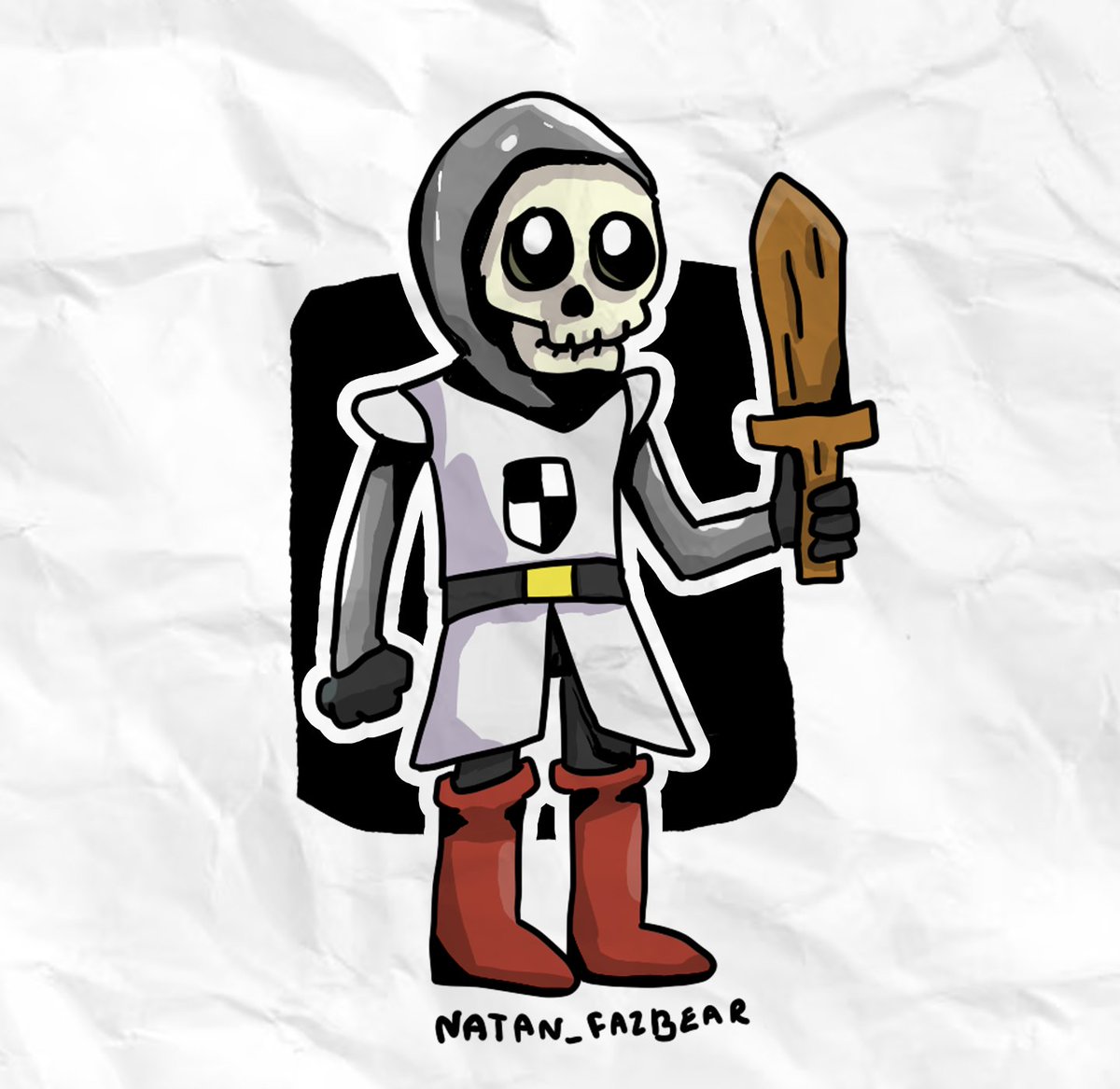 Natan_fazbear's tweet photo. Look who it is, the warrior skeleton brothers! Not special, but they're united, except for the black one, he's kind of distant... but they're good fighters.  ----------- #medieval #game #gameart #fantasy #medievalwarrios #skeleton #castle #artmedieval #artfantasy #cards https://t.co/g4ctYI4yLN