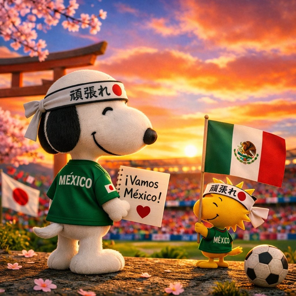 snoopyhero53's tweet photo. 🇯🇵❤️🇲🇽 Japan believes in you. ¡Vamos México! ⚽🔥 https://t.co/yGjqDwFAaY