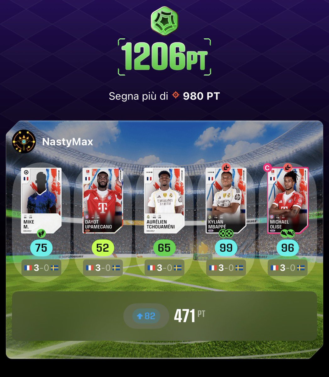 NastyMax27's tweet photo. Please anybody help? @Sorare @soraresupport #sorare #sorarecolors now it’s even showing 4th of July Match for 3 players.. I heard of someone else from Italy having the same issue https://t.co/wY3e7y9z6z
