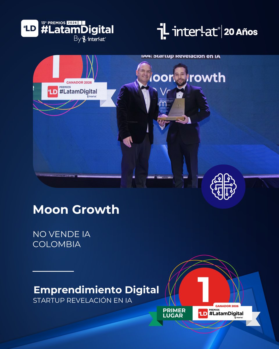 _LatamDigital's tweet photo. En los 13ยบ Premios #LatamDigital 2026 By Interlat destacamos las iniciativas reconocidas en la categorรญa ยซ๐ฆ๐๐ฎ๐ฟ๐๐๐ฝ ๐ฅ๐ฒ๐๐ฒ๐น๐ฎ๐ฐ๐ถรณ๐ป ๐ฒ๐ป ๐๐ยป, del pilar ๐๐ป๐๐ฒ๐น๐ถ๐ด๐ฒ๐ป๐ฐ๐ถ๐ฎ ๐๐ฟ๐๐ถ๐ณ๐ถ๐ฐ๐ถ๐ฎ๐น.
๐ 1: Moon Growth
Preinscribirse aquรญ: https://t.co/gZTLt47Pog https://t.co/KR5z6vtHcK