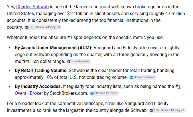 MediocreTrader1's tweet photo. @RyanGrins @Tony_Denaro @WTec78 Isn't Charles Schwab the largest broker in the United States https://t.co/y0kDMgC5kb