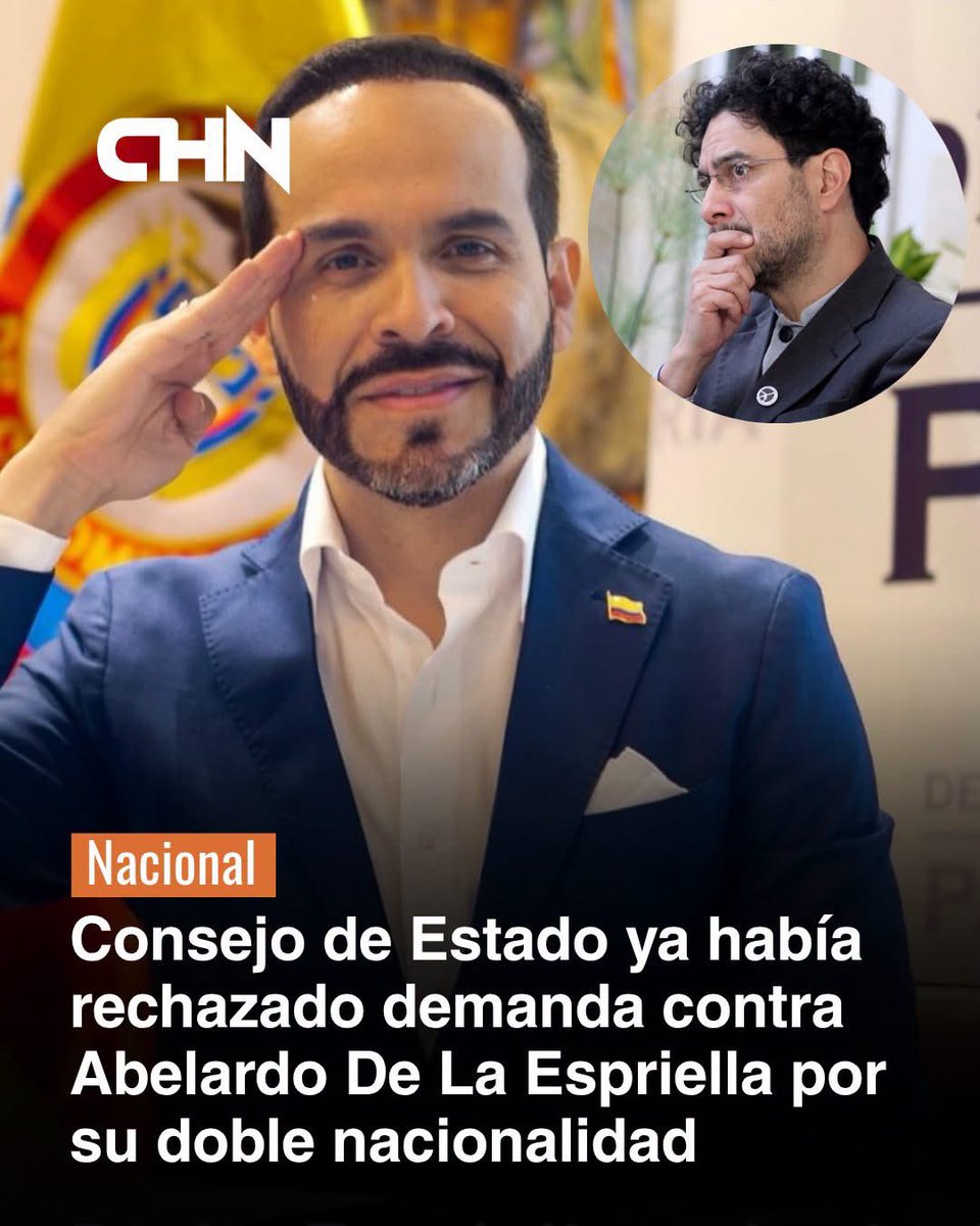 waldoalarconho1's tweet photo. Para informarle al heredero, Iván Cepeda: el @consejodeestado ya avaló la doble nacionalidad del presidente electo @DELAESPRIELLAE. La Sección Quinta rechazó la demanda que interpusiste y que buscaba anular su inscripción. El alto tribunal dejó en firme su derecho¡Fin del debate! https://t.co/w3BiGFrOqz