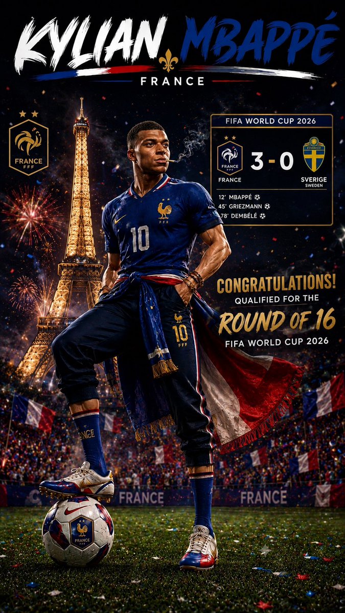 2fass1900's tweet photo. 🥳Congratulations on qualifying for the Round of 16 of the 2026 World 
Cup🥳

#فرنسا 
#France

#كأس_العالم2026 | #مونديال2026 | #كأس_العالم
| #FIFAWorldCup2026 | #FIFAWorldCup https://t.co/HLGHmFSWtg