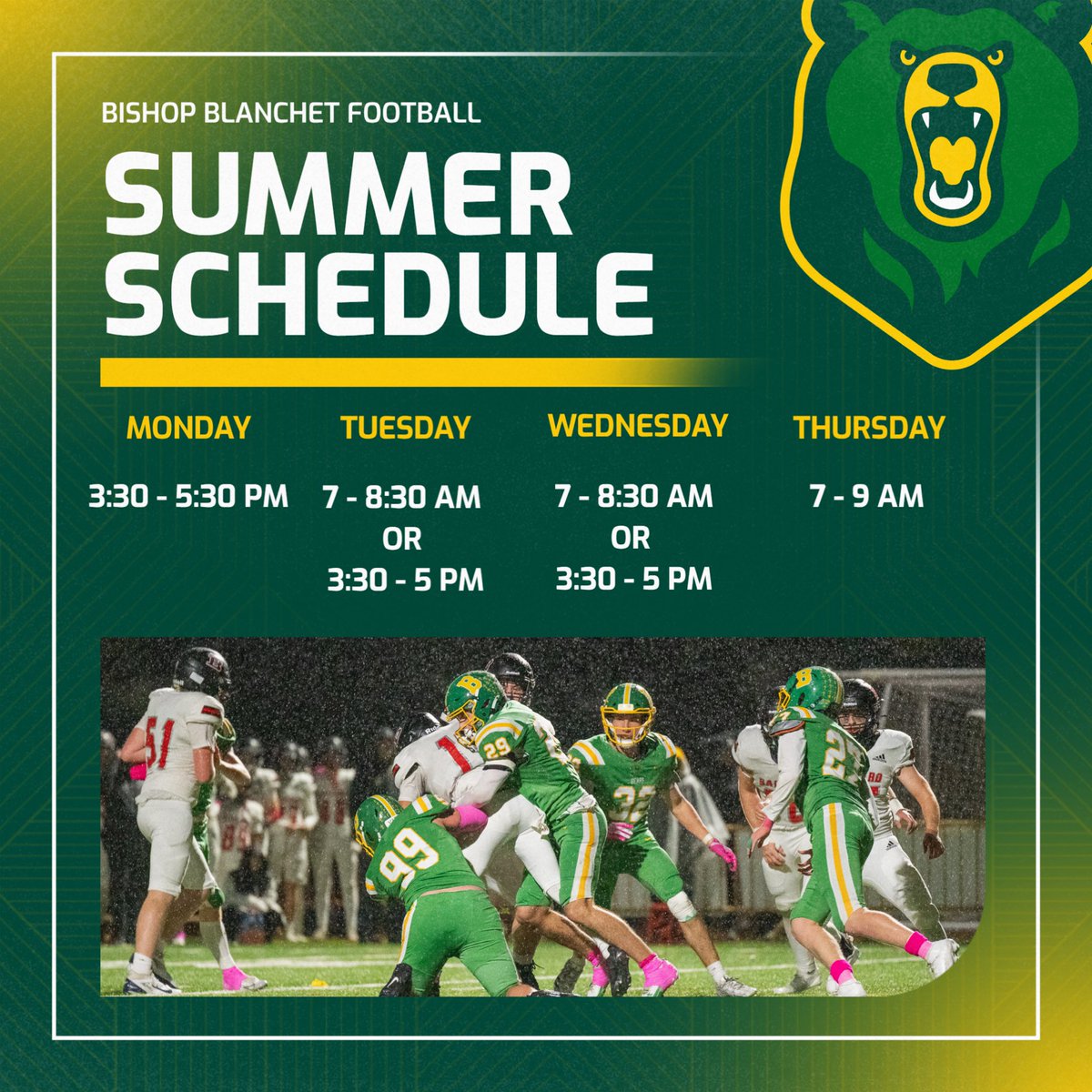 bbhs_football's tweet photo. Canโt wait to get back at it!! Get ready Bears!! #StackDays #CHOP https://t.co/zqEHL3qWgE