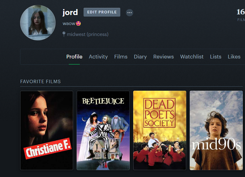 jordyniswack's tweet photo. me + my letterboxd😛 https://t.co/4HC38bFVF9