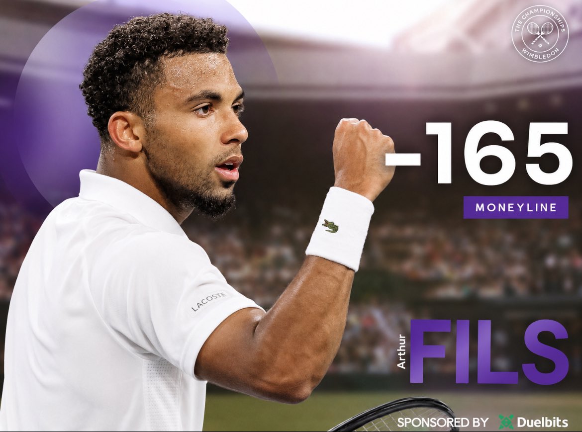 HaychBets's tweet photo. #Wimbledon - Day Four

(3U) 🇫🇷 Fils ML @ 1.61 / -165

Wager Placed On @Duelbits 

Hit 𝐋𝐈𝐊𝐄 - If You’re 𝐓𝐀𝐈𝐋𝐈𝐍𝐆 ❤️

Why bore you with a big analysis again? You guys know the angle i’ve been on with Arthur Fils since he announced he is playing Wimbledon. Matteo Berrettini is coming off an opening match war with Wawrinka and an injury scare, odds should close more in Fils favour closer to match time.