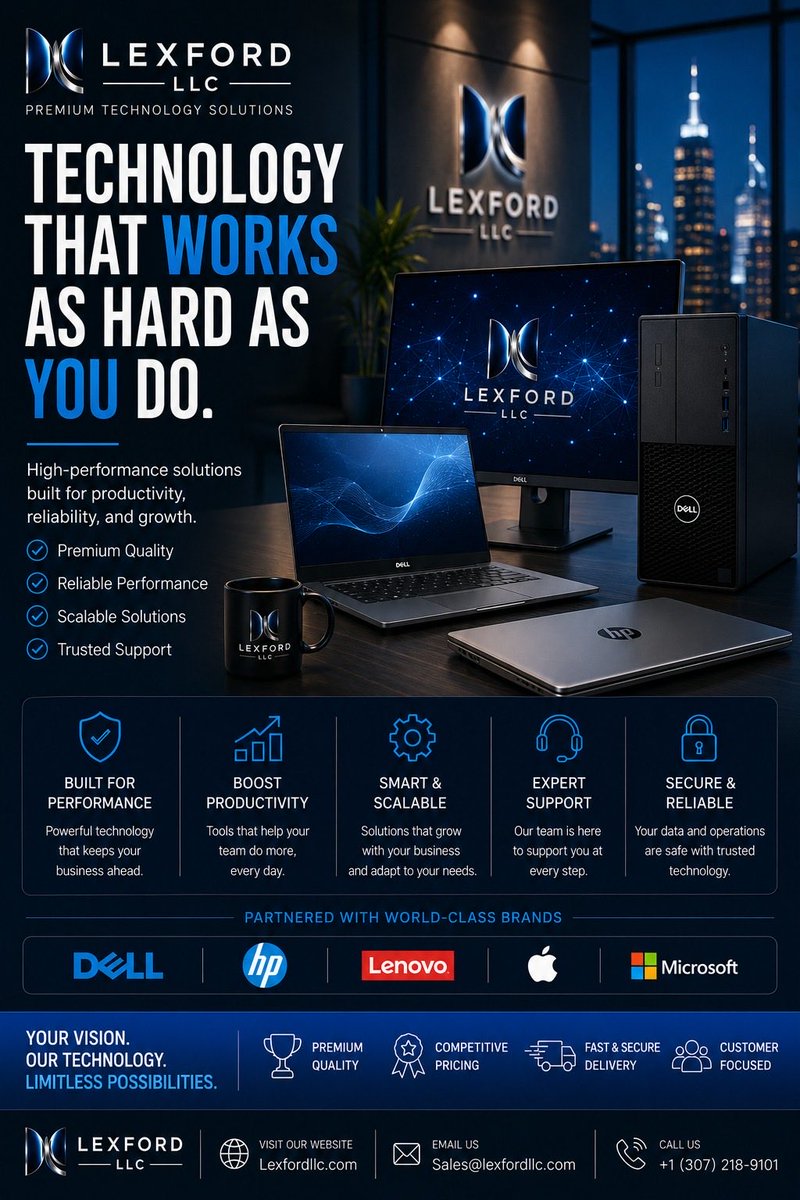 Lexfordllc's tweet photo. Powering businesses. Driving success.
Premium IT solutions built for performance, reliability, and growth.
🌐 https://t.co/ObjzBSzDNX
#LexFordLLC #BusinessTechnology #EnterpriseIT https://t.co/H2tWo8oZ5B