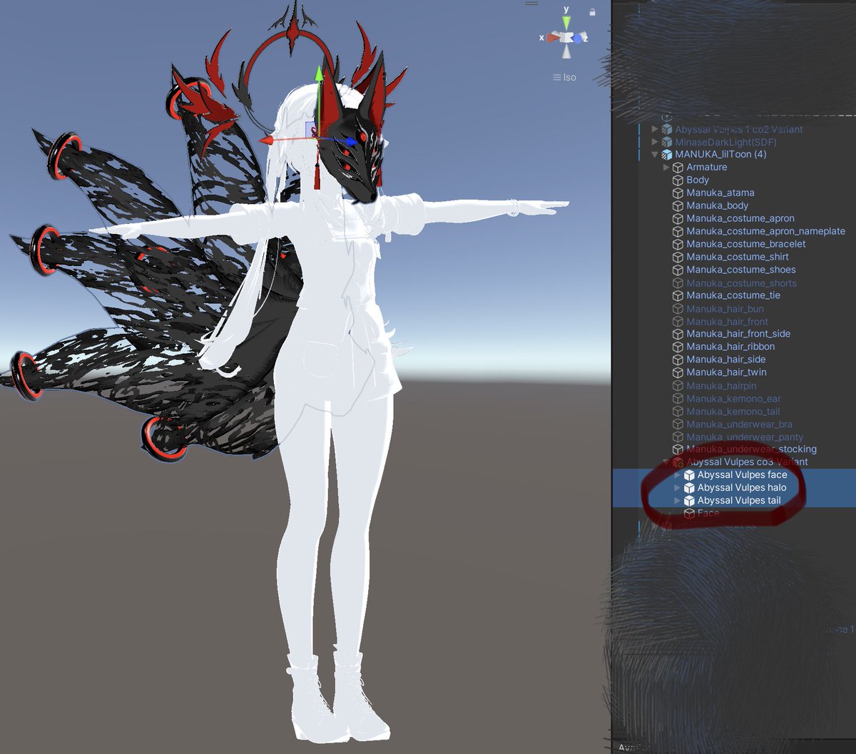 AnkoRomochi_VRC's tweet photo. 【Abyssal Vulpes】のセールは7月3日 23:59まで開催中です！✨
気になっている方は、この機会をお見逃しなく！

そして実は…！
対応アバター以外でも、ご自身で狐面・ヘイロー・尻尾の位置を調整していただければ、非対応アバターでもご使用いただけます！
(サポートは対応アバターのみ)

さらに、狐面を斜めに装着するとアバターの顔も見えてとっても可愛いのでおすすめです！！☺️
 #VRchat
 #MochiRabbit