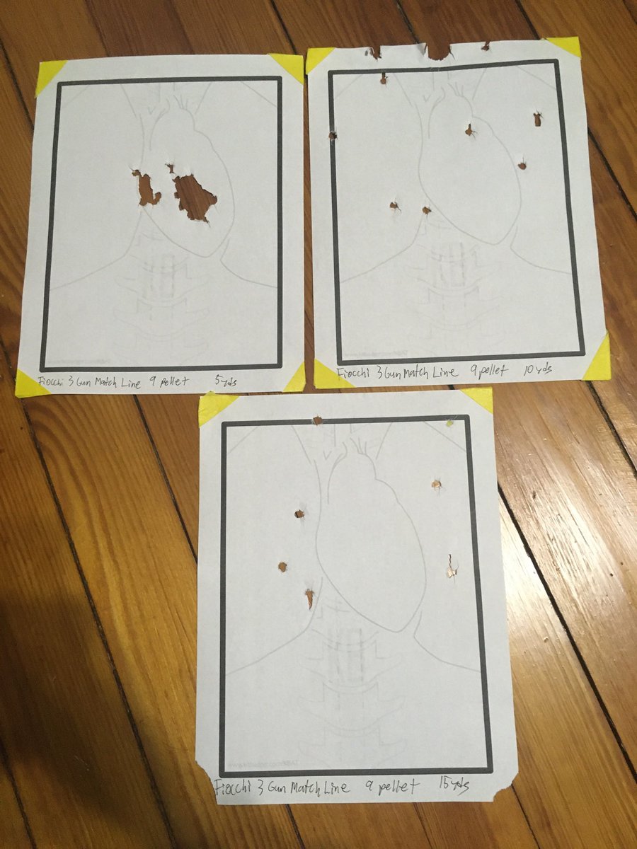SPhillipsWrites's tweet photo. @frankmarion1732 @MrLeadslinger I like shotguns. So much so that I like to pattern buckshot at different ranges, just to see how accurate it is. Here’s a couple loads out of my 1301 that I shot a while back. https://t.co/V9Zp6FDBoO