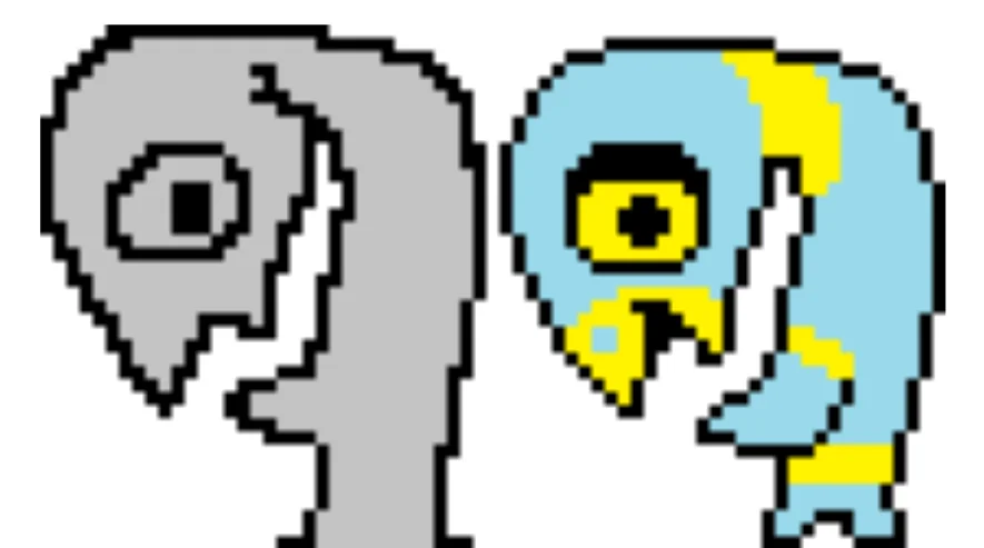 theenderestman's tweet photo. going crazy seeing people saying things like "people thought this guy was a bird? i saw a big face" or "people thought this guy was a big face? i saw a bird" HE IS BOTH. HIS SILHOUETTE IS THE SAME BUT HIS BODY WAS REINTERPRETED WHEN HE BECAME A GONER LIKE DONUT GUY'S WAS. CMON https://t.co/aoQ1rIKiAJ