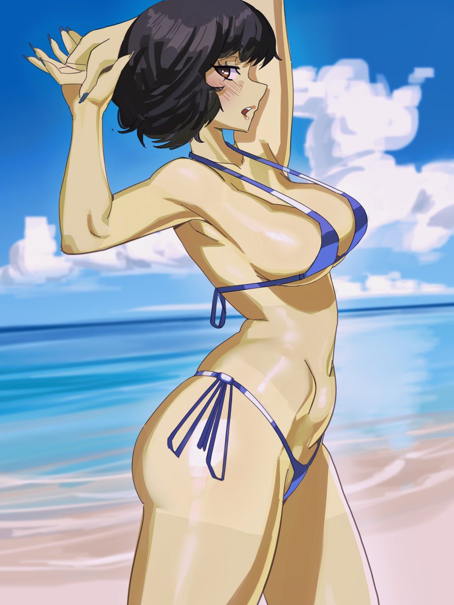 idara_sen's tweet photo. Miss Kawakami on the beach!🏖️
#p5r https://t.co/X8ay9rmQxF