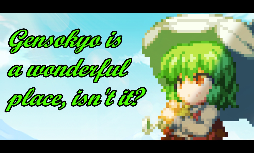 UnseasonalBloom's tweet photo. Gensokyo is a wonderful place, isn't it?

It stands to reason, then, that I must become an equally wonderful person in return. https://t.co/EQUsYjJipm