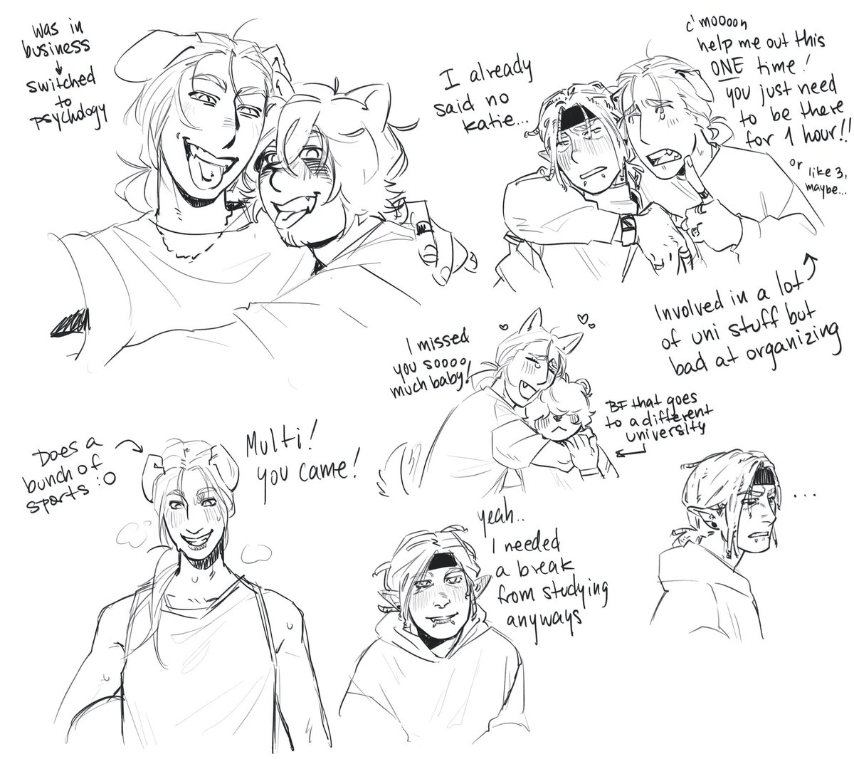 cumpleto69's tweet photo. Couple more college au doodles https://t.co/FlTnKyXeMX