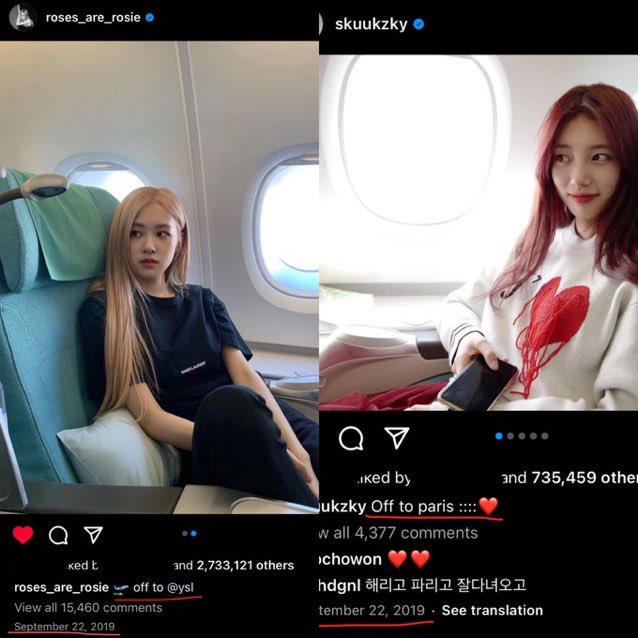 khaliliv_'s tweet photo. sinto muito pra quem não viveu 2019/2020 quando os coreanos começaram o rumor de namoro sáfico da suzy com a rosé, por causa de algumas fotos no insta. foi papo que juntou vários fandoms pra falar sobre, tinha até threads de teoria circulando https://t.co/yMU9sNkZMv