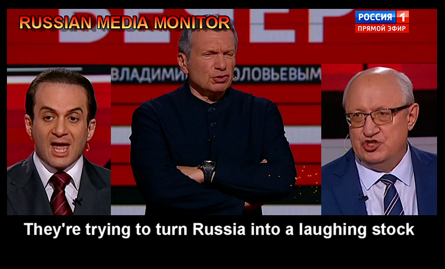 JuliaDavisNews's tweet photo. Meanwhile in Russia: Vladimir Solovyov and his guests expressed their concerns that Russia is becoming a laughing stock and loudly argued about what they should do with Ukrainians if Russia wins this war. 
https://t.co/kCO0LlDJ0P https://t.co/T1RtU92DmN