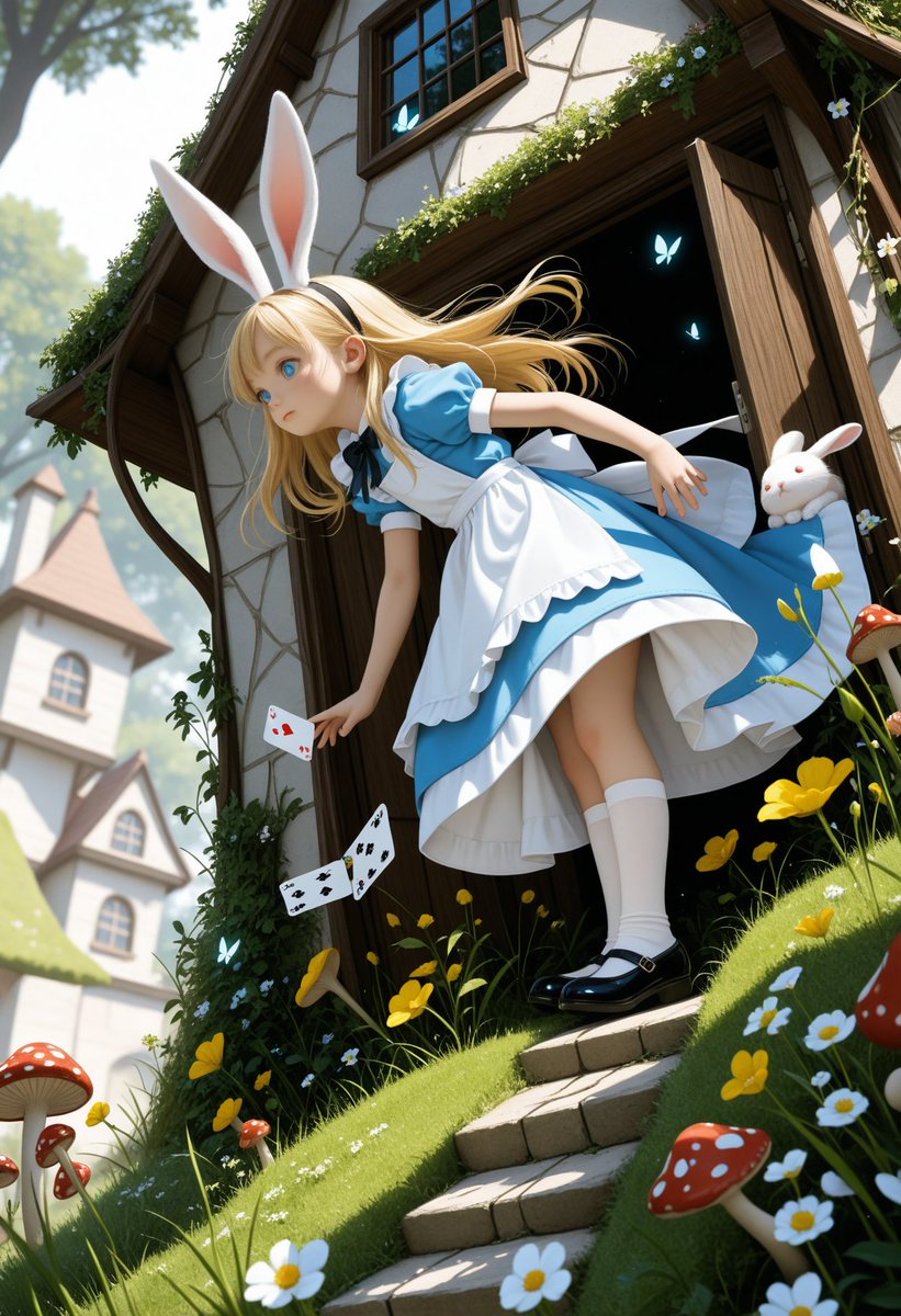 aliceDollMix's tweet photo. Forgotten Doll in Wonderland

扉を開けるたび、
知らない景色が待っている。

だから私は、
今日も少しだけ勇気を出して、
一歩踏み出す。

#AIart #Alice https://t.co/yOdQbhrmAL