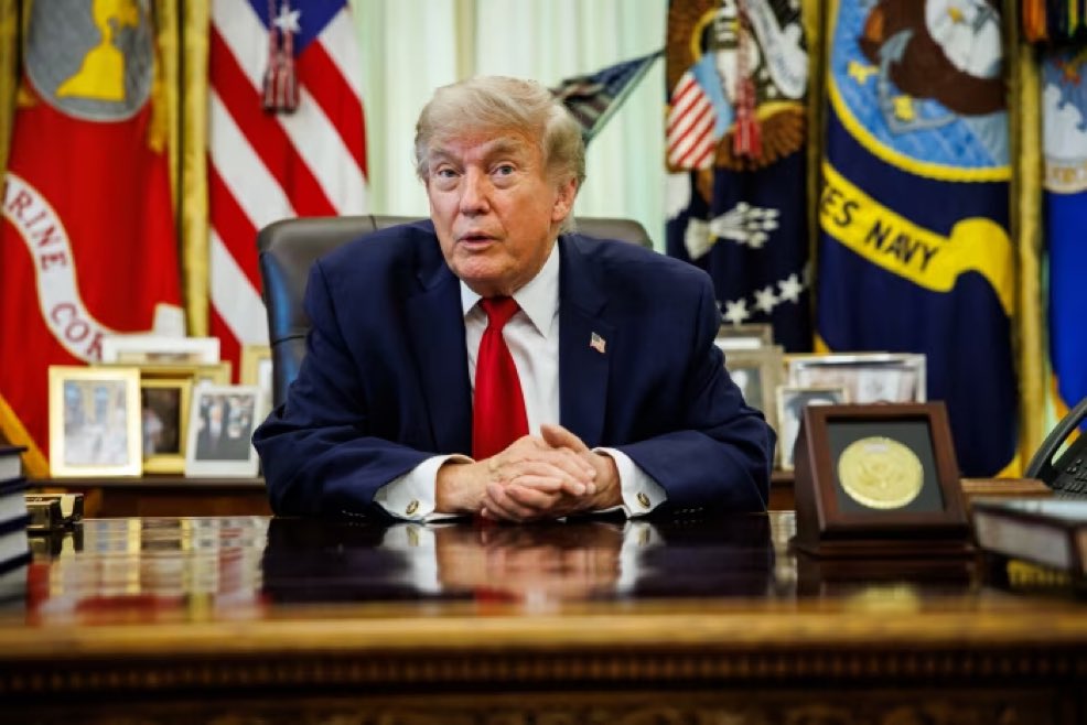 AZ_Intel_'s tweet photo. President Donald Trump has weighed a return to all-out war with Iran, holding several conversations in recent days with Secretary Pete Hegseth and Chairman of the Joint Chiefs of Staff Gen. Dan Caine on more strikes, but has decided to stick with diplomatic talks for now, U.S. officials tell WSJ.
