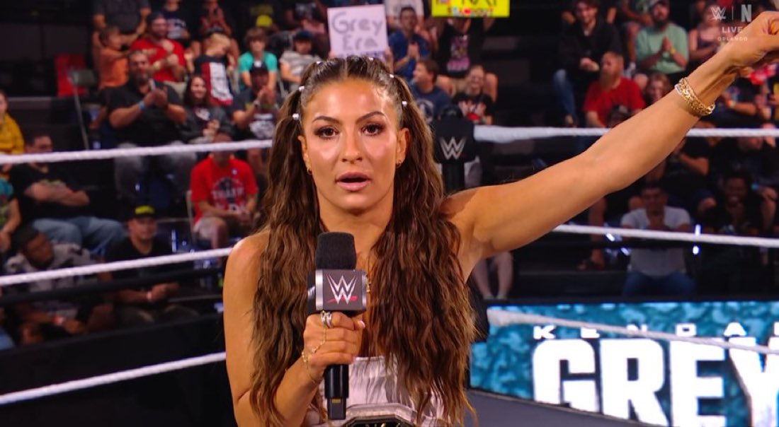 WrestlePurists's tweet photo. “I’m probably not gonna be comfortable dressing up like a Barbie. I probably will be nervous every time I come out here to talk to you guys, and I can’t guarantee that every time I talk, I’m gonna sound like a champion.

But when the bell rings, I’m damn sure gonna wrestle like a champion!”

- Kendal Grey

#WWENXT