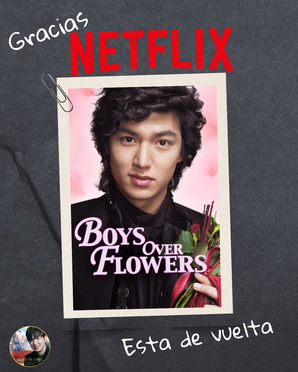 MinozDeChile's tweet photo. Boys Over Flowers ha regresado a Netflix y con él vuelven los recuerdos, las sonrisas y el primer amor de muchas Minoz 💙
Perfecto para reencontrarnos con Gu Jun Pyo y volver a enamorarnos del increíble talento de Lee Min Ho 🌿🇨🇱
#BoysOverFlowers 
#LEEMINHO
#이민호 
#Netflix https://t.co/VSBlR25eCL
