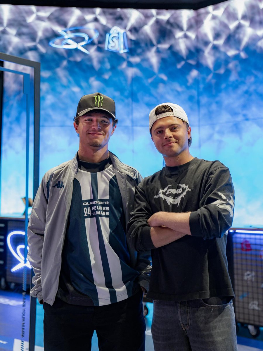 bloh's tweet photo. It's Silverstone GP weekend and Shopify is onsite in London with @LandoNorris, F1 champ and founder of Quadrant! 

Have to applaud the hustle of Lando &amp; Max on and off the track building Quadrant and shaping the future of motorsport culture. https://t.co/L0ztxPW81a
