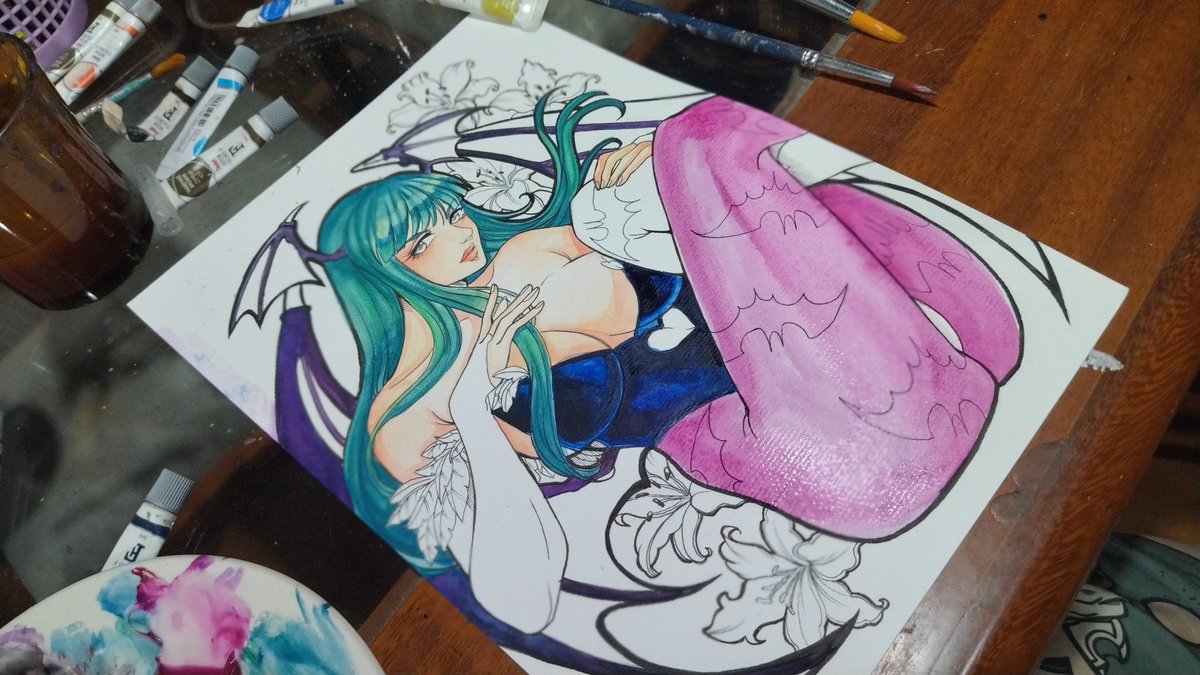 Yume00061's tweet photo. Processo em aquarela !

#morrigan #drawing #art #watercolor https://t.co/5kR4dluntH
