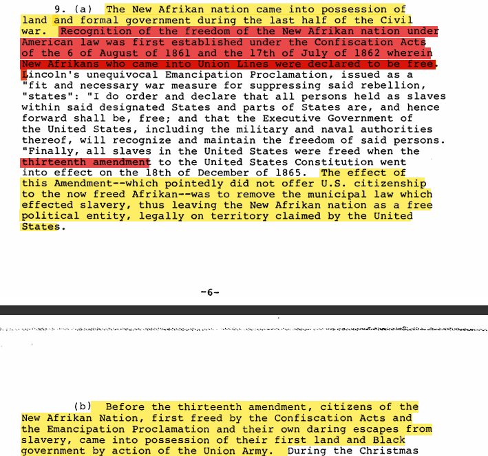 TheSportProhet's tweet photo. It really something, The Republic of New Afrika  argued that the Fourteenth Amendment was and is the mechanism through which the United States unilaterally incorporated a previously free people into the American polity. As in If we starts from the premise that emancipation created or restored the political existence of a distinct nation, then automatic American citizenship can be understood not simply as an expansion of rights but also as the legal extinguishment or subsuming of an independent political status. citizenship is viewed as incorporation into U.S. sovereignty(14th Amendment as a tool of involuntary assimilation) blk sovereignty  is denied.