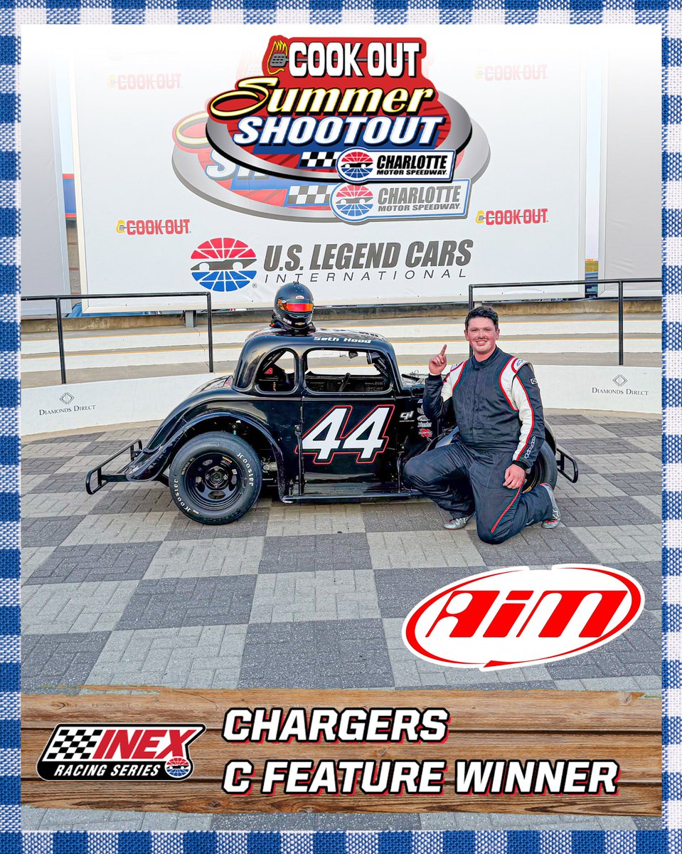 USLegendCars's tweet photo. Seth Hood takes home the Round 6 Chargers C feature #CookOutSSO win, his first victory in a Legend Car!

@CookOut | #INEX https://t.co/xHxHdBudDi
