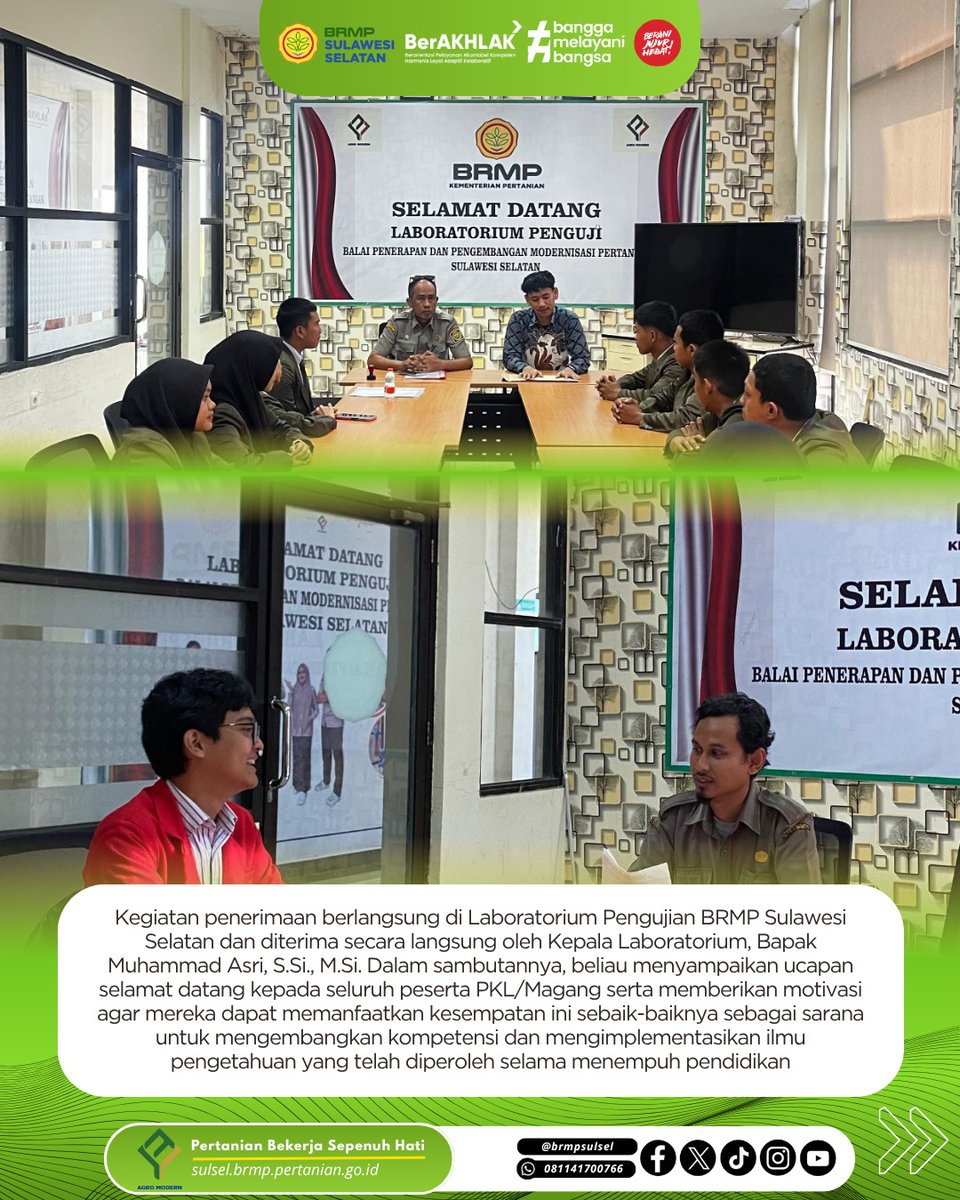 brmpsulsel's tweet photo. BRMP Sulsel Terima Siswa PKL dan Mahasiswa Magang di Laboratorium Pengujian Maros
https://t.co/Y9J77yUcpD https://t.co/MOZCa2zax2