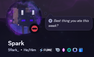 Im59ark's tweet photo. If you see do this
Discord
Last song listened
Spotify
Fav Character (idk man we'll  go with my goat tho)
(Credit @tabixo0 My Goat for the Hax art) https://t.co/oQsJDIITsa