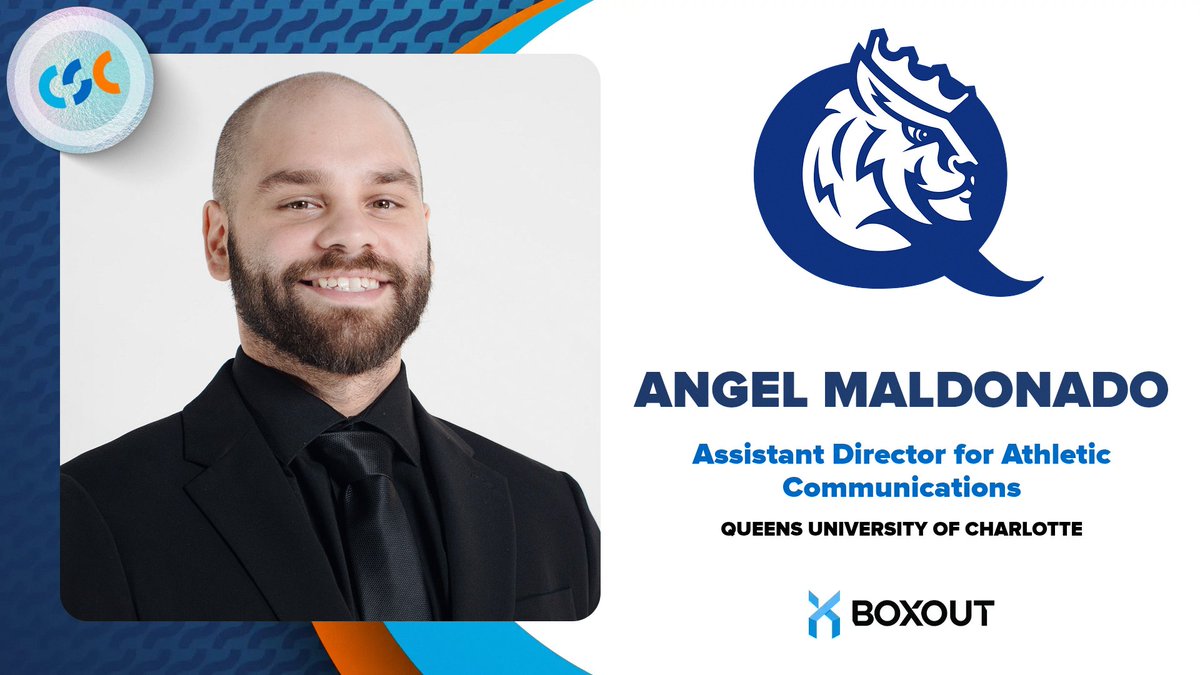 CSCcareers's tweet photo. Congratulations Angel Maldonado!  

Hired ➡️@QueensAthletics (Queens University of Charlotte) as its new Assistant Director for Athletic Communications. 

Read more: https://t.co/viweIwq70q https://t.co/RvnGvPnFzX