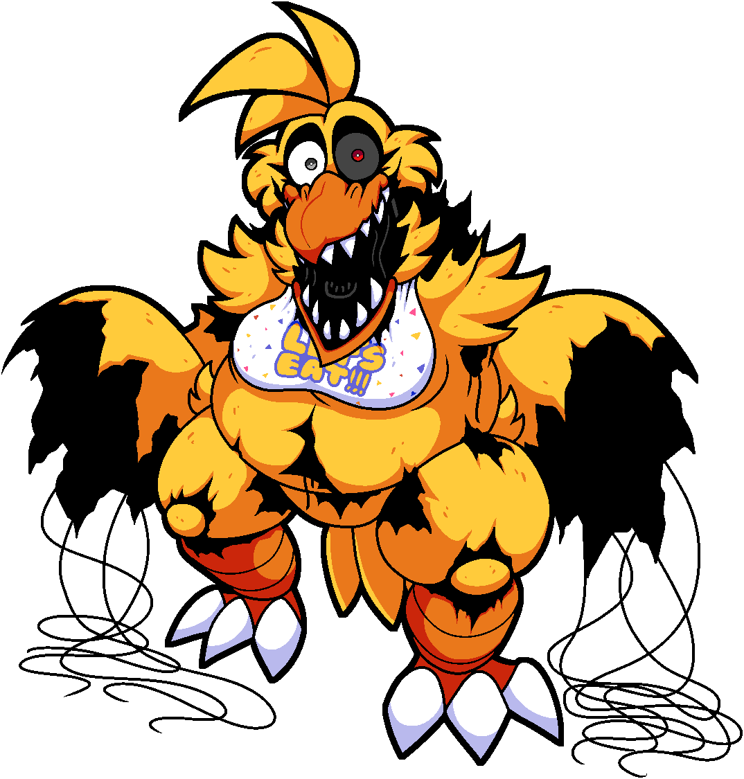 knickknack495's tweet photo. Tried to give Withered Chica a red eye and all of them are really mid https://t.co/N76PckUkkm