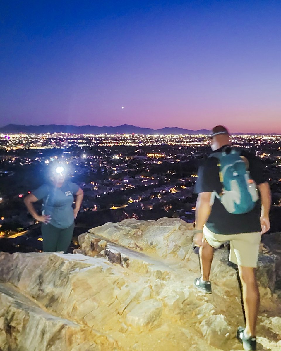 maddesert's tweet photo. Chasing the fade from day to night!  ✨🌌🌔🔦✨

Davinder A. Karen S., Toronto, find a perfect place to experience a Sonoran Desert sunset near Sunset Peak, Phoenix Mountains, 06-27-26.

Mad Desert Trekking 🏜🦎💀🌵☀️
Intense Human-Powered Adventures in Phoenix + Scottsdale, AZ https://t.co/qmYvhR1Pyf