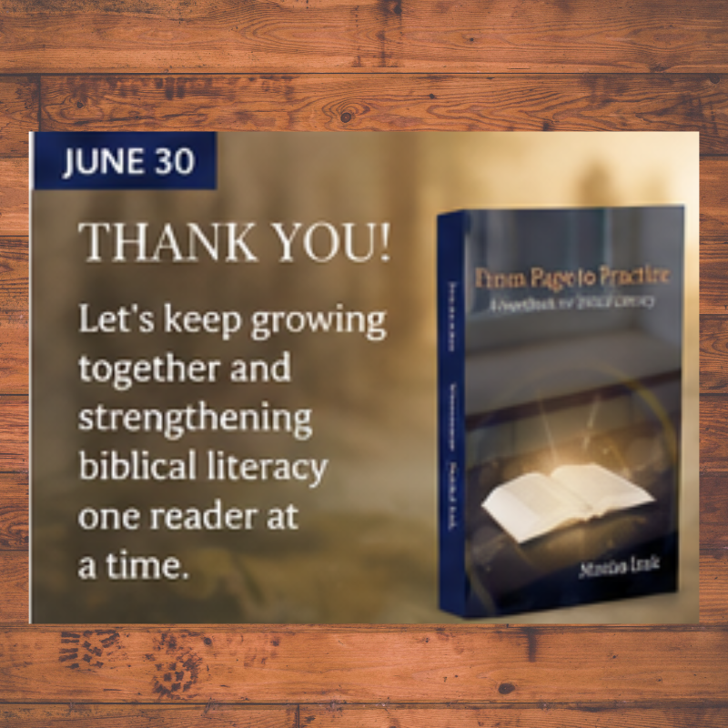 MLeakPoetry's tweet photo. Thank you for following along during this month-long focus on biblical literacy. My prayer is that these reflections have encouraged you to engage God's Word more intentionally and apply it more faithfully. https://t.co/KAMMQjTttD