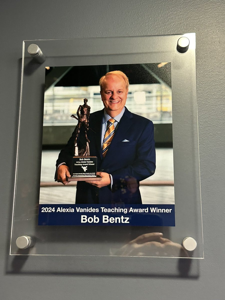 BobBentz's tweet photo. Honored to have my picture hanging at @wvuimc . Thanks for the opportunity to speak at #Integrate2026 https://t.co/Z4SF97FBoe