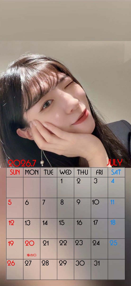 mie_momo_milky's tweet photo. 舞ちゃんのスマホカレンダー7月分です。
もやし隊の皆さん、舞ちゃんのこのウィンクの意味は、、、😘
今月もひと月お楽しみください。
@moyashi11th 
#中村舞 https://t.co/IPOynr9qGZ