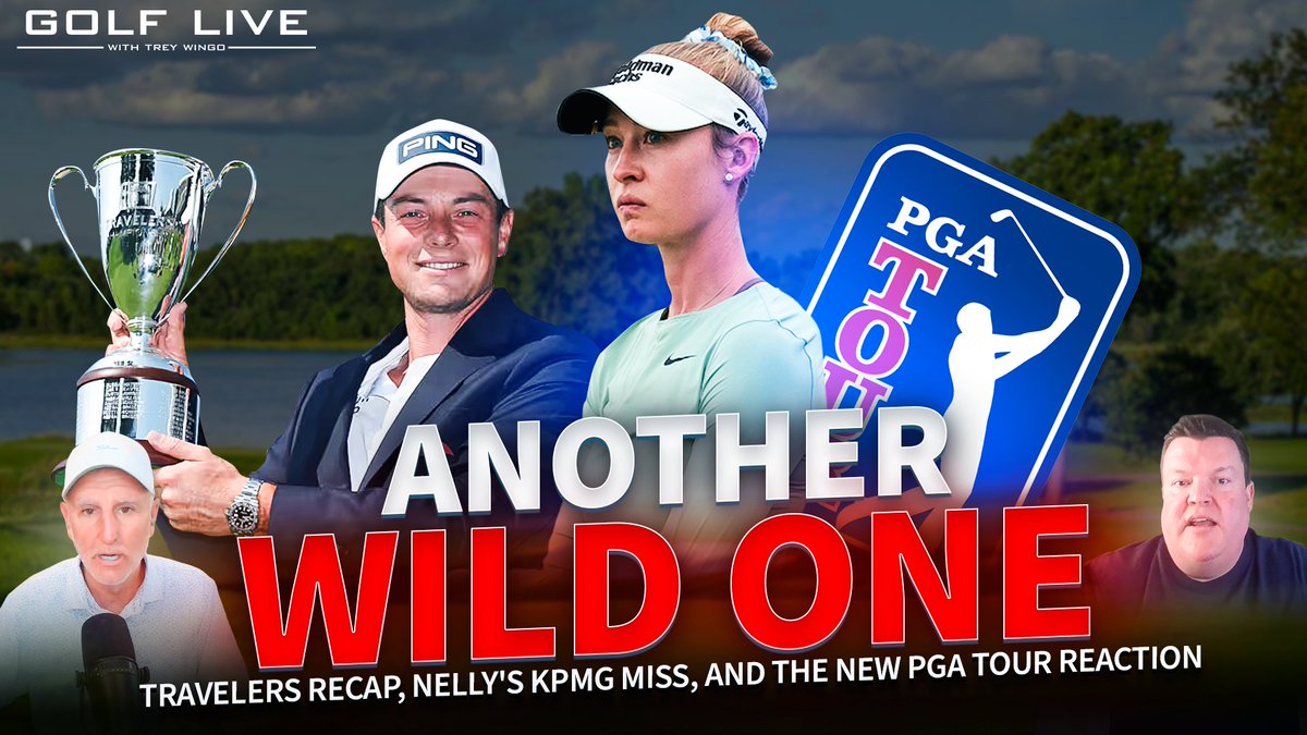 wingoz's tweet photo. Hovland wins a classic Travelers. Nelly falls short at the KPMG. The PGA Tour's future was announced. Players reacted.

Full show w/ @JustinRayGolf : https://t.co/2RjtPXe7qE https://t.co/SqCtEm673j