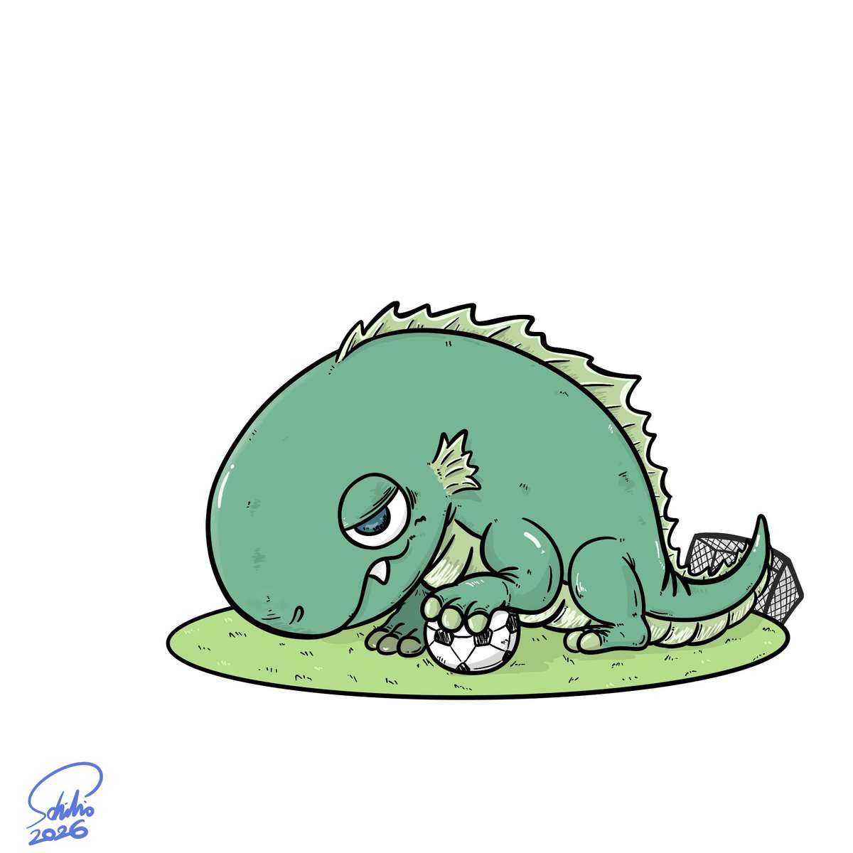 sohcamp's tweet photo. 7月のスタート

久々のオリジナルキャラクターイラストでキックオフ⚽️

#illustrationㅤ #ギョロドン https://t.co/7wN5bzltV2