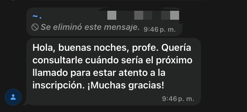 vickytab_'s tweet photo. una mina en el grupo de la facultad acaba de pasar vergüenza porque mando un mensaje con el texto de chat gpt “aquí tienes tu respuesta para mandarle a tu profesor de manera cortez” y lo borro al toque pero el profesor ya lo había leído YO ME SALGO DE CARRERA DE LA VERGÜENZA JAJA https://t.co/d1N69ckywZ